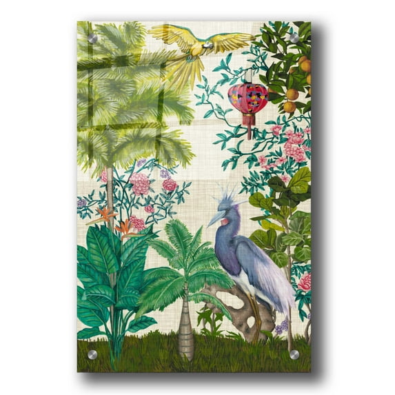 Epic Art 'Paradis Chinoiserie I' by Naomi McCavitt, Acrylic Glass Wall Art, 24"x36"