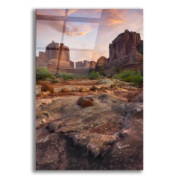 Epic Art 'Park Avenue Sunset - Arches National Park' by Darren White, Acrylic Glass Wall Art, 12"x16"