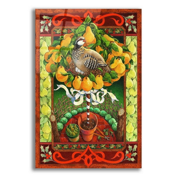Epic Art 'Partridge in a Pear Tree' by David Galchutt, Acrylic Glass Wall Art, 12"x16"