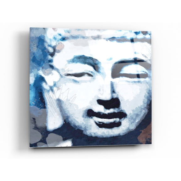 Epic Art 'Peaceful Buddha II' by Linda Woods, Acrylic Glass Wall Art, 24"x24"
