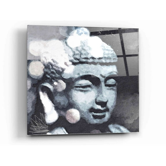 Epic Art 'Peaceful Buddha III' by Linda Woods, Acrylic Glass Wall Art, 12"x12"