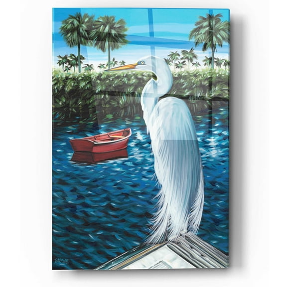 Epic Art 'Peaceful Heron II' by Carolee Vitaletti, Acrylic Glass Wall Art, 12"x16"