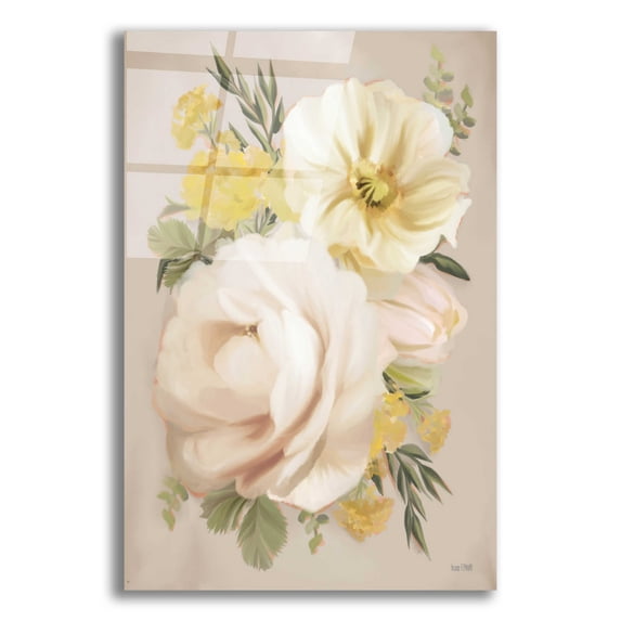 Epic Art 'Peach Peony Bouquet' by House Fenway, Acrylic Glass Wall Art, 12"x16"