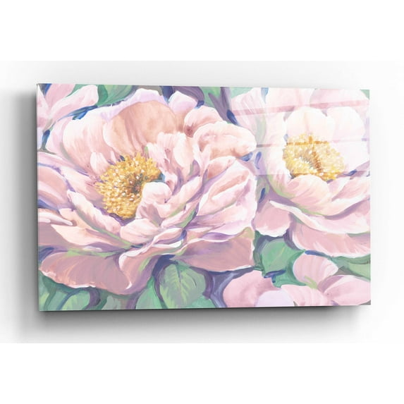 Epic Art 'Peonies in Bloom II' by Tim O'Toole, Acrylic Glass Wall Art, 24"x16"