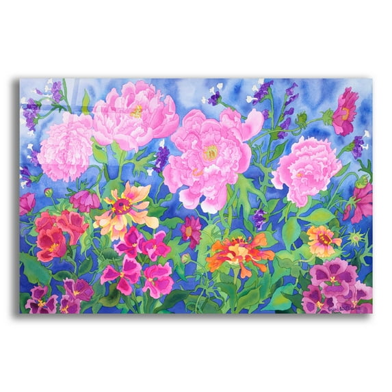 Epic Art 'Peony Magic' by Carissa Luminess, Acrylic Glass Wall Art, 16"x12"