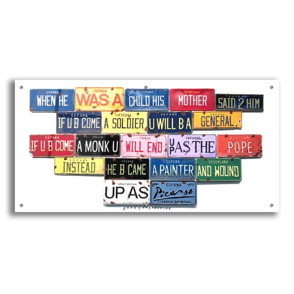 Epic Art 'Picasso Mother Said' by Gregory Constantine, Acrylic Glass Wall Art, 48"x24"