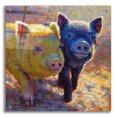 thumbnail image 1 of Epic Art 'Piggy Pals2 by Rita Kirkman, Acrylic Glass Wall Art, 24" x 24", 1 of 8