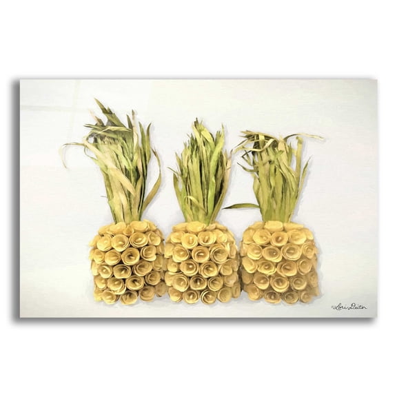 Epic Art 'Pineapples' by Lori Deiter Acrylic Glass Wall Art, 24"x16"