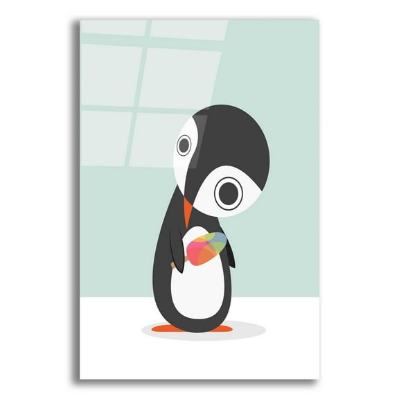 Epic Art 'Pingu Loves Ice Cream' by Volkan Dalyan, Acrylic Glass Wall Art, 12"x16"