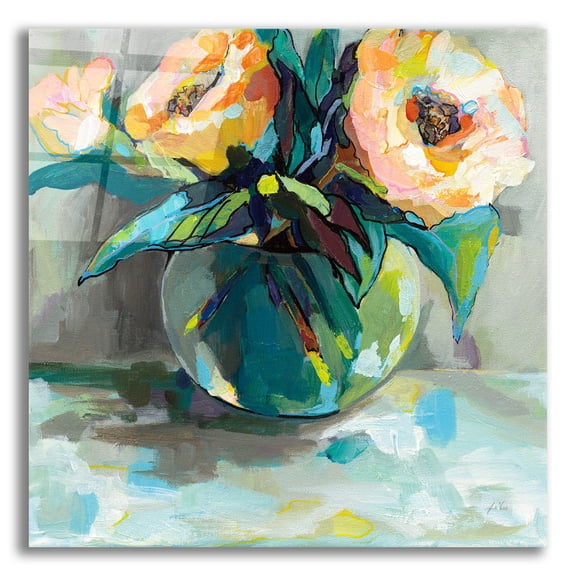 Epic Art 'Pink Ladies' by Jeanette Vertentes, Acrylic Glass Wall Art, 12"x12"