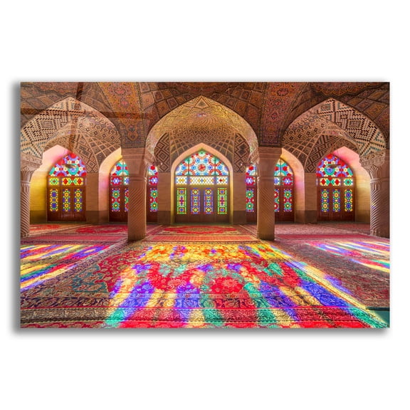 Epic Art 'Pink Mosque of Shiraz Iran' by Epic Portfolio, Acrylic Glass Wall Art, 16"x12"