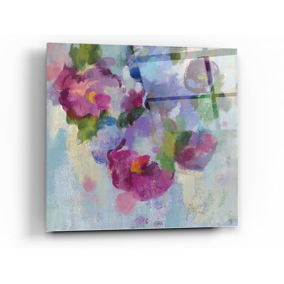 Epic Art 'Pink and Blue III' by Silvia Vassileva, Acrylic Glass Wall Art, 12"x12"