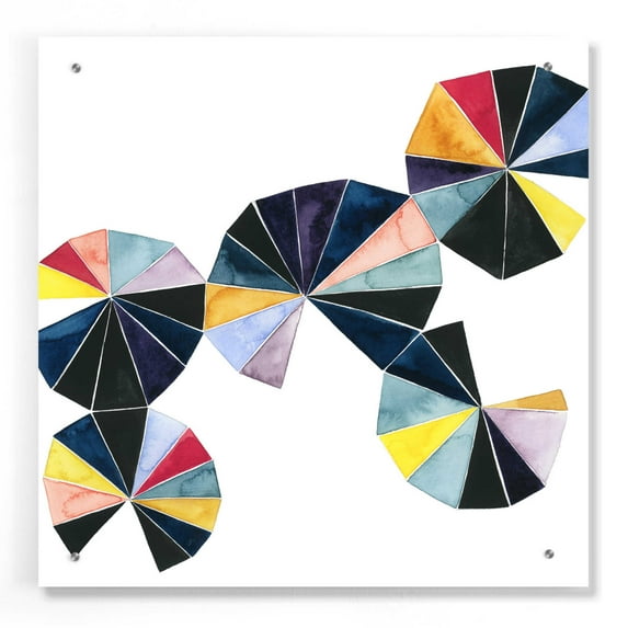 Epic Art 'Pinwheel Bright I' by Grace Popp, Acrylic Glass Wall Art, 24"x24"