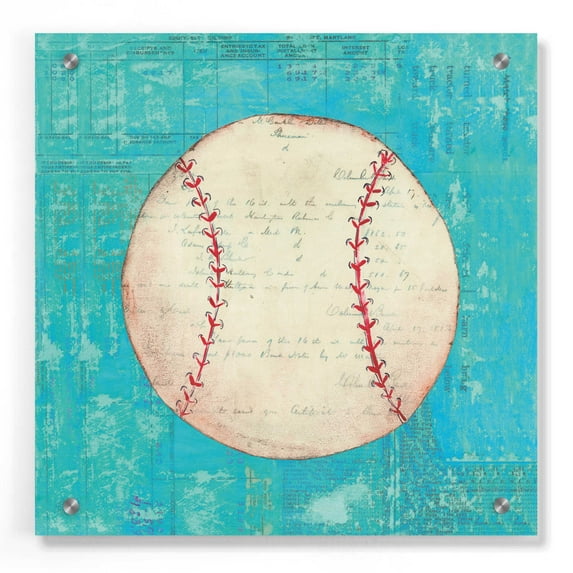 Epic Art 'Play Ball I Bright' by Courtney Prahl, Acrylic Glass Wall Art, 36"x36"