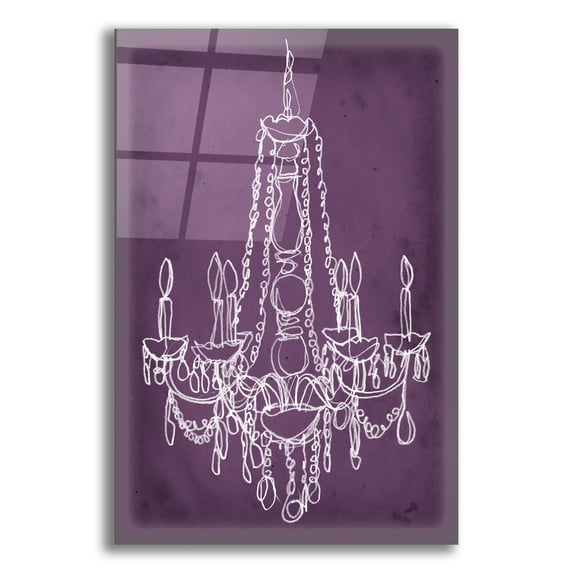 Epic Art 'Plum Chandelier Sketch 1' by Ethan Harper Acrylic Glass Wall Art, 12" x 16"