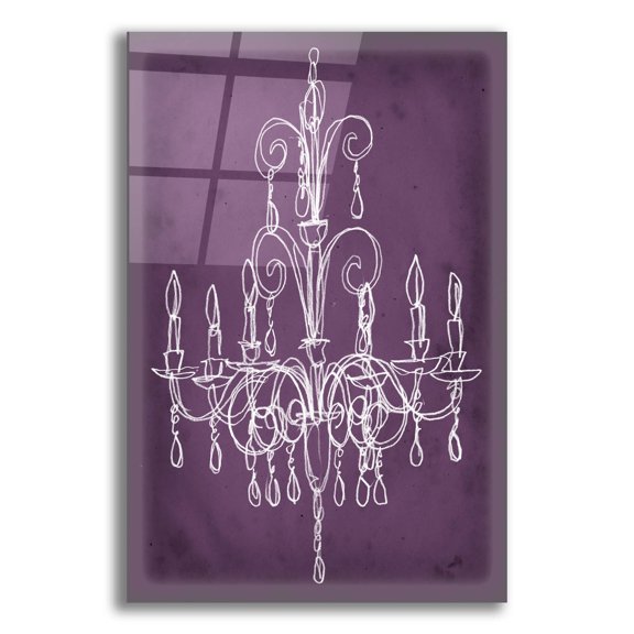Epic Art 'Plum Chandelier Sketch 2' by Ethan Harper Acrylic Glass Wall Art, 16" x 24"