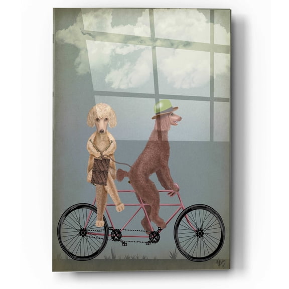 Epic Art 'Poodle Tandem' by Fab Funky, Acrylic Glass Wall Art, 12"x16"