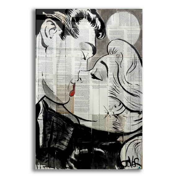 Epic Art 'Pop Kiss' by Loui Jover, Acrylic Glass Wall Art, 12"x16"
