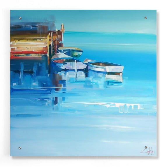 Epic Art 'Port Fairy Moorings' by Craig Trewin Penny, Acrylic Glass Wall Art, 24"x24"