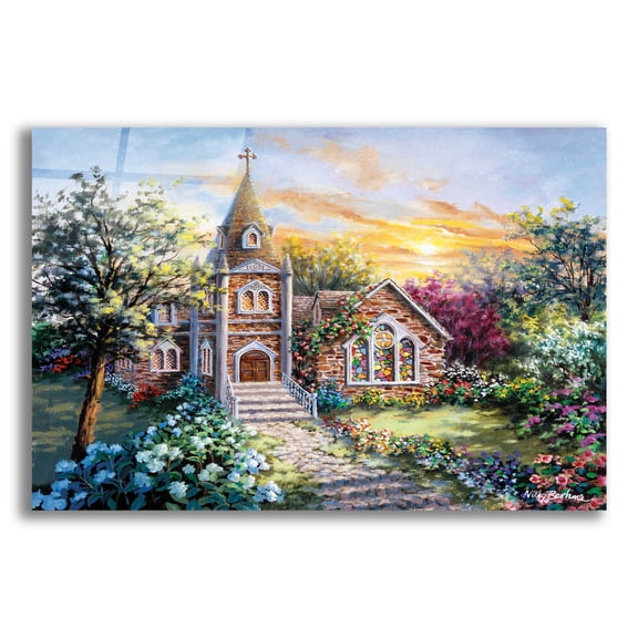 Epic Art 'Pray For Happiness' by Nicky Boehme, Acrylic Glass Wall Art, 16"x12"