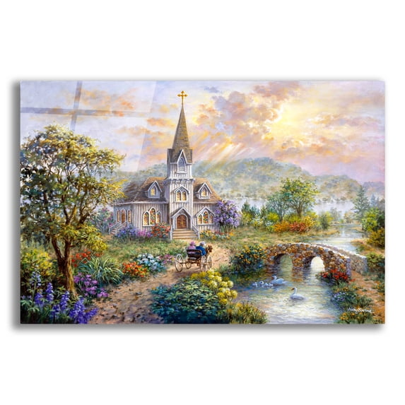 Epic Art 'Pray For World Peace' by Nicky Boehme, Acrylic Glass Wall Art, 16"x12"