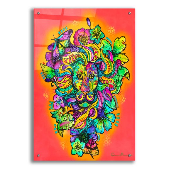 Epic Art 'Pretty Kitty Lion' by Dean Russo, Acrylic Glass Wall Art, 24"x36"