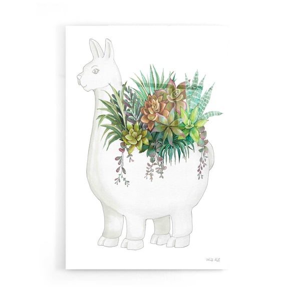 Epic Art 'Proud Llama Pot II' by Cindy Jacobs, Acrylic Glass Wall Art, 16"x24"