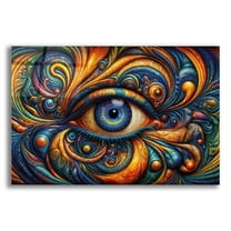 Epic Art 'Psychedelic Eye 2' by Rey Klimt Acrylic Glass Wall Art, 16" x 12"