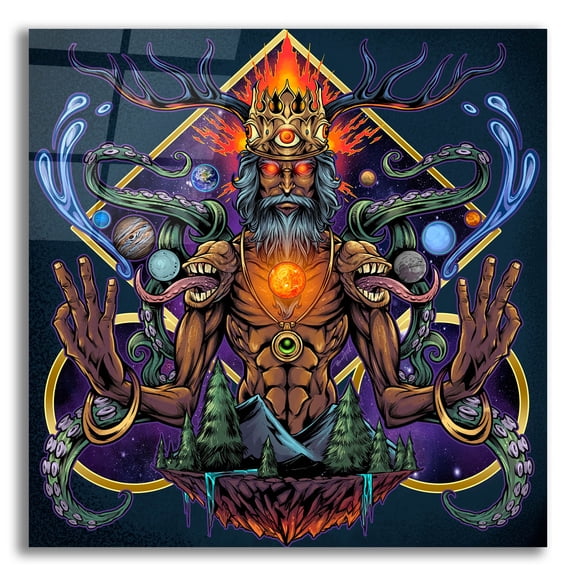 Epic Art 'Psychedelic Meditating Mystic' by Flyland Designs, Acrylic Glass Wall Art, 12"x12"