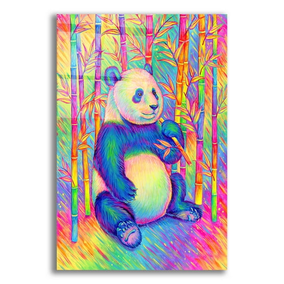 Epic Art 'Psychedelic Panda' by Rebecca Wang Art, Acrylic Glass Wall Art, 12"x16"