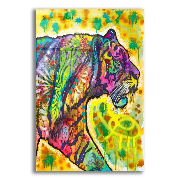 Epic Art 'Psychedelic Tiger' by Dean Russo, Acrylic Glass Wall Art, 12"x16"