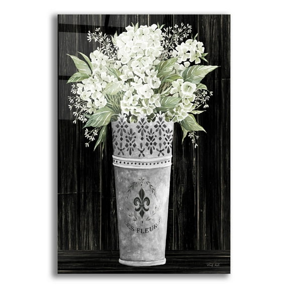 Epic Art 'Punched Tin Floral I' by Cindy Jacobs, Acrylic Glass Wall Art, 16"x24"
