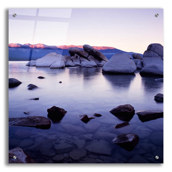 Epic Art 'Purple Rocks' by Photoinc Studio, Acrylic Glass Wall Art, 24"x24"