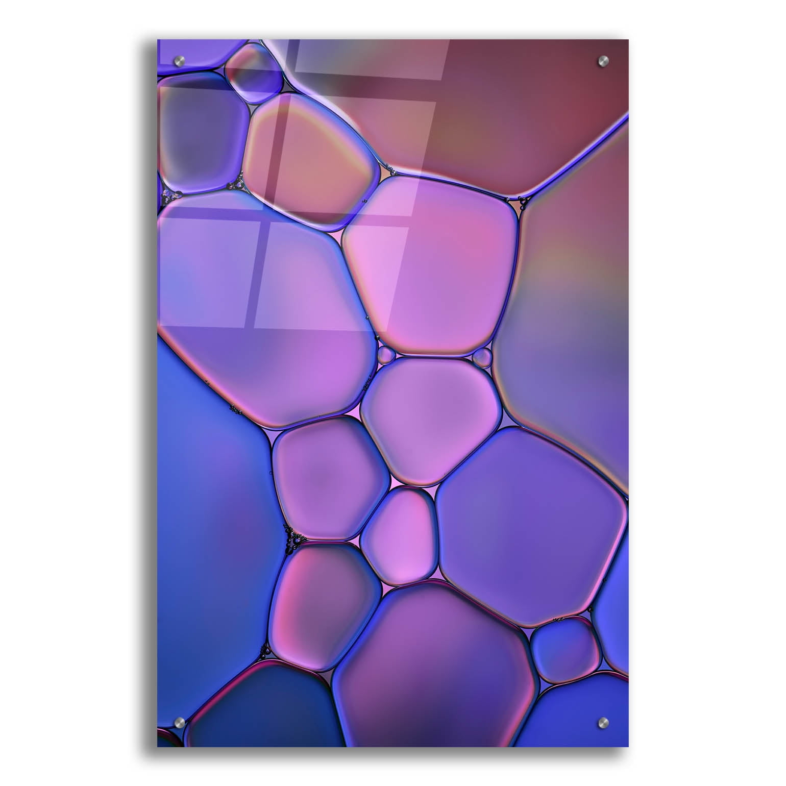 Purple and Blue Abstract Acrylic Wall Art, 24" x 36"