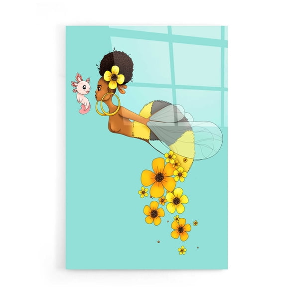 Epic Art 'Queen Bee' by Avery Multer, Acrylic Glass Wall Art, 16"x24"
