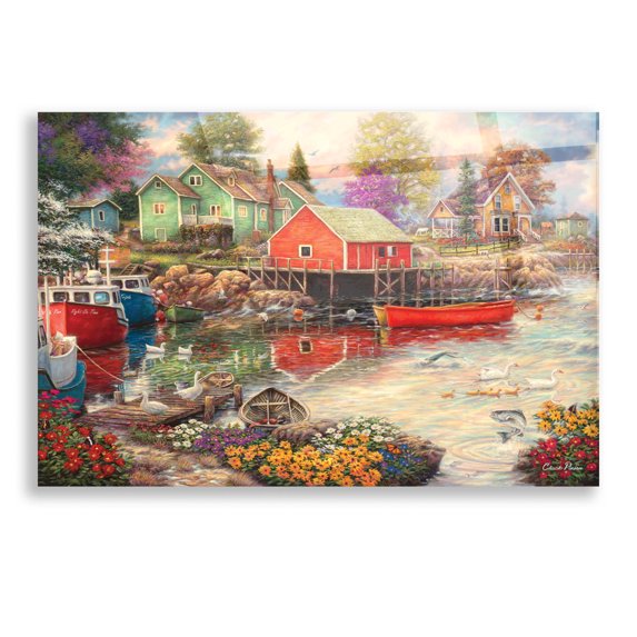 Epic Art 'Quiet Cove' by Chuck Pinson, Acrylic Glass Wall Art, 16"x12"