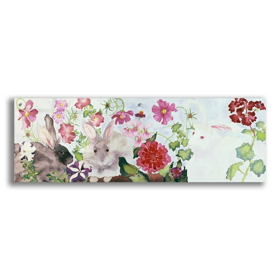 Epic Art 'Rabbit Family' by Carissa Luminess, Acrylic Glass Wall Art, 48"x16"