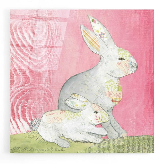Epic Art 'Rabbit Family' by Courtney Prahl, Acrylic Glass Wall Art, 12"x12"