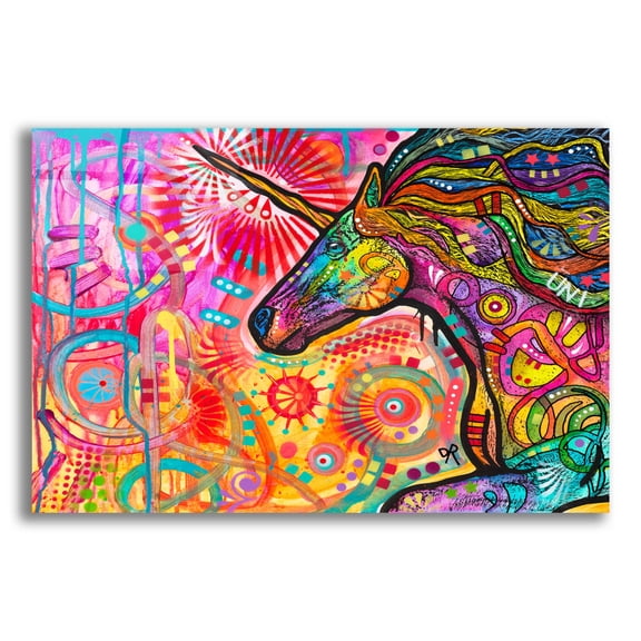Epic Art 'Rainbow Unicorn' by Dean Russo, Acrylic Glass Wall Art, 16"x12"