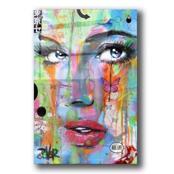 Epic Art 'Real Life' by Loui Jover, Acrylic Glass Wall Art, 24"x36"