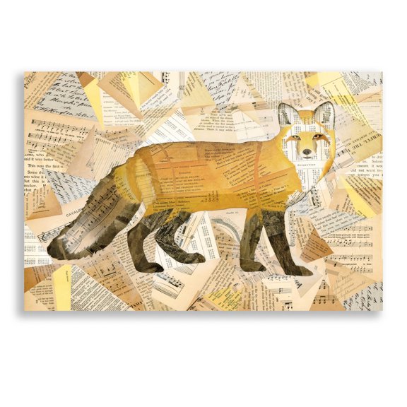 Epic Art 'Red Fox Collage I' by Nikki Galapon, Acrylic Glass Wall Art, 16"x12"