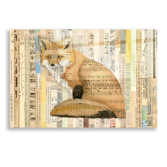 Epic Art 'Red Fox Collage II' by Nikki Galapon, Acrylic Glass Wall Art, 16"x12"