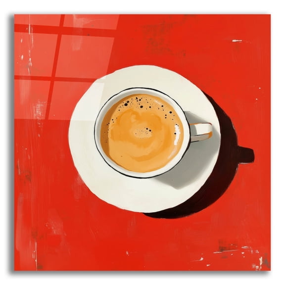 Epic Art 'Red Table Cup' by Svetlana Aleynikova Acrylic Glass Wall Art, 12" x 12"