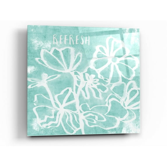 Epic Art 'Refresh Mint' by Linda Woods, Acrylic Glass Wall Art, 36"x36"