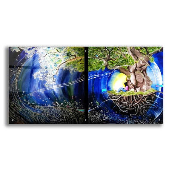 Epic Art 'Refuge' by Rita Shimelfarb, Acrylic Glass Wall Art, 48"x24"