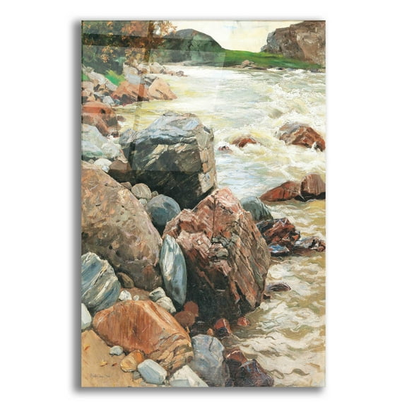 Epic Art 'River Rocks' by Stellar Design Studio, Acrylic Glass Wall Art, 12"x16"