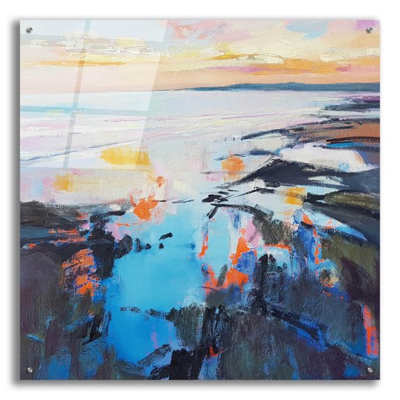 Epic Art 'Rock Pool Sunrise' by Andrew Kinmont, Acrylic Glass Wall Art, 36"x36"