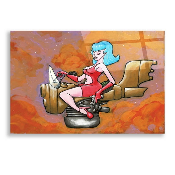Epic Art 'Rocket Queen Paint' by Craig Snodgrass, Acrylic Glass Wall Art, 24"x16"