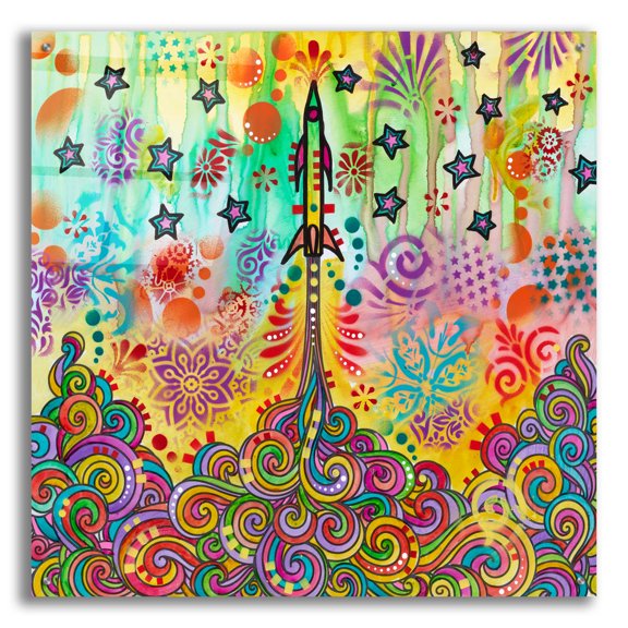 Epic Art 'Rocketship' by Dean Russo Acrylic Glass Wall Art, 36" x 36"