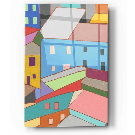 Epic Art 'Rooftops in Color I' by Nikki Galapon, Acrylic Glass Wall Art, 12"x16"